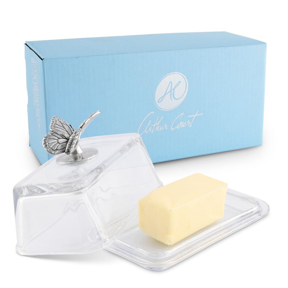 Glass Butter Dish - Butterfly by Arthur Court Designs 5