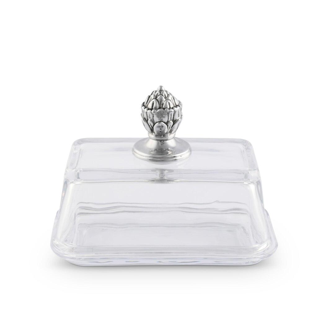 Glass Butter Dish - Concho by Arthur Court Designs 1