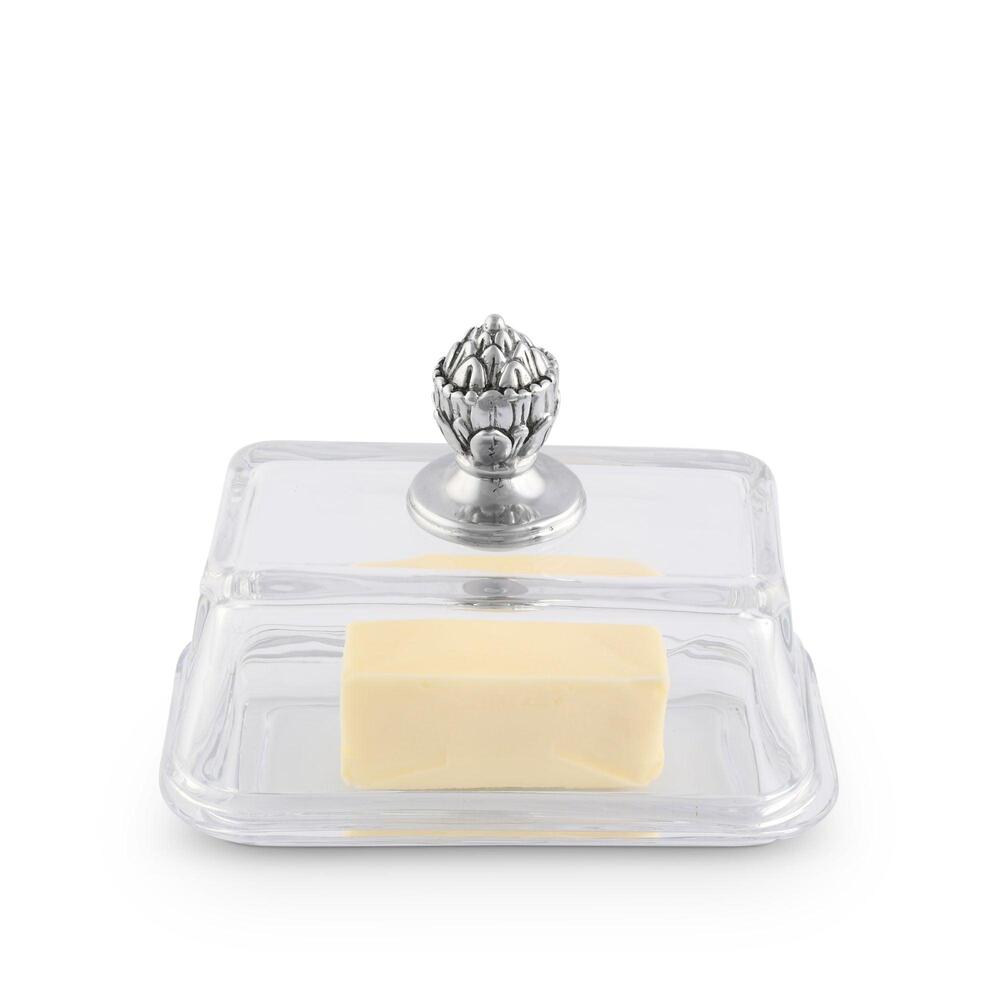 Glass Butter Dish - Concho by Arthur Court Designs 2