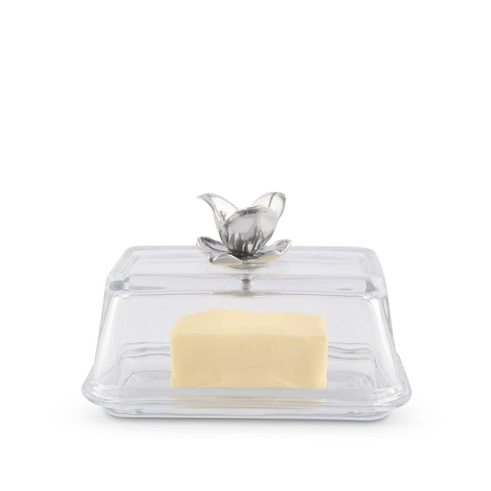 Glass Butter Dish - Magnolia by Arthur Court Designs 1