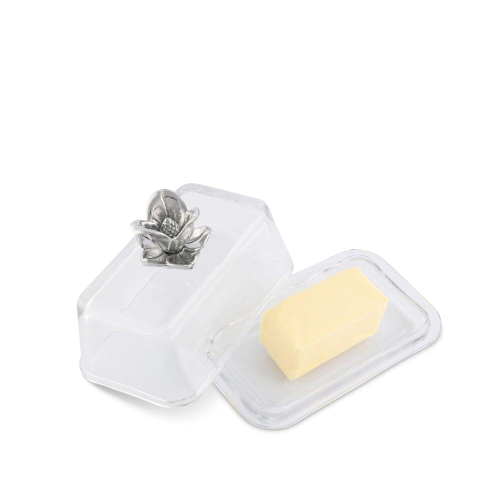Glass Butter Dish - Magnolia by Arthur Court Designs 2
