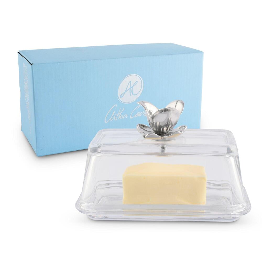 Glass Butter Dish - Magnolia by Arthur Court Designs 5