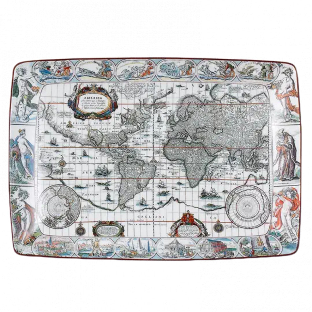 Globe Rectangular Tray by Mottahedeh Additional Image -1