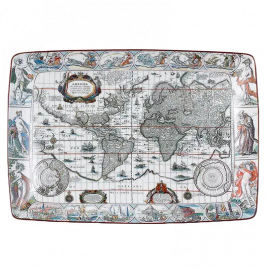 Globe Rectangular Tray by Mottahedeh Additional Image -1