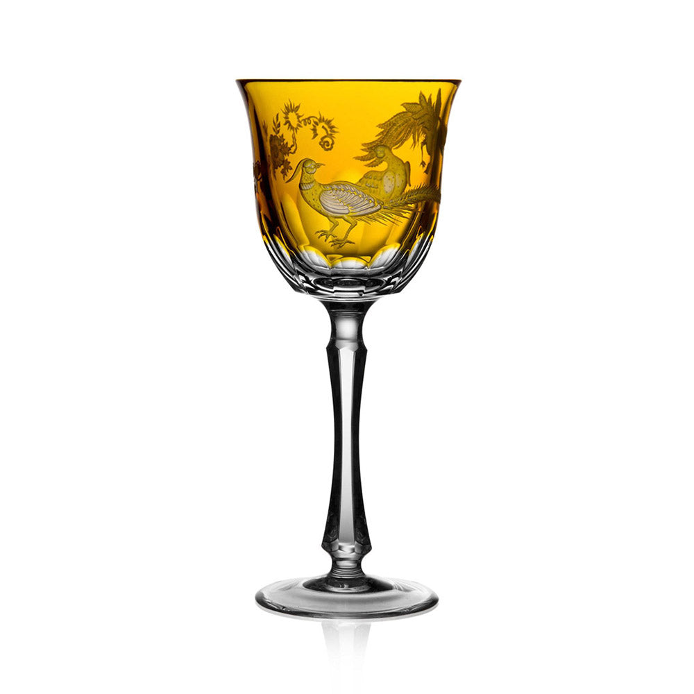 Gold Aves Amber Water Glass by Varga Crystal