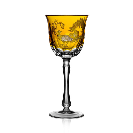 Gold Aves Amber Water Glass by Varga Crystal
