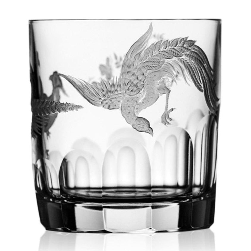Gold Aves Clear Double Old Fashioned Glass by Varga Crystal