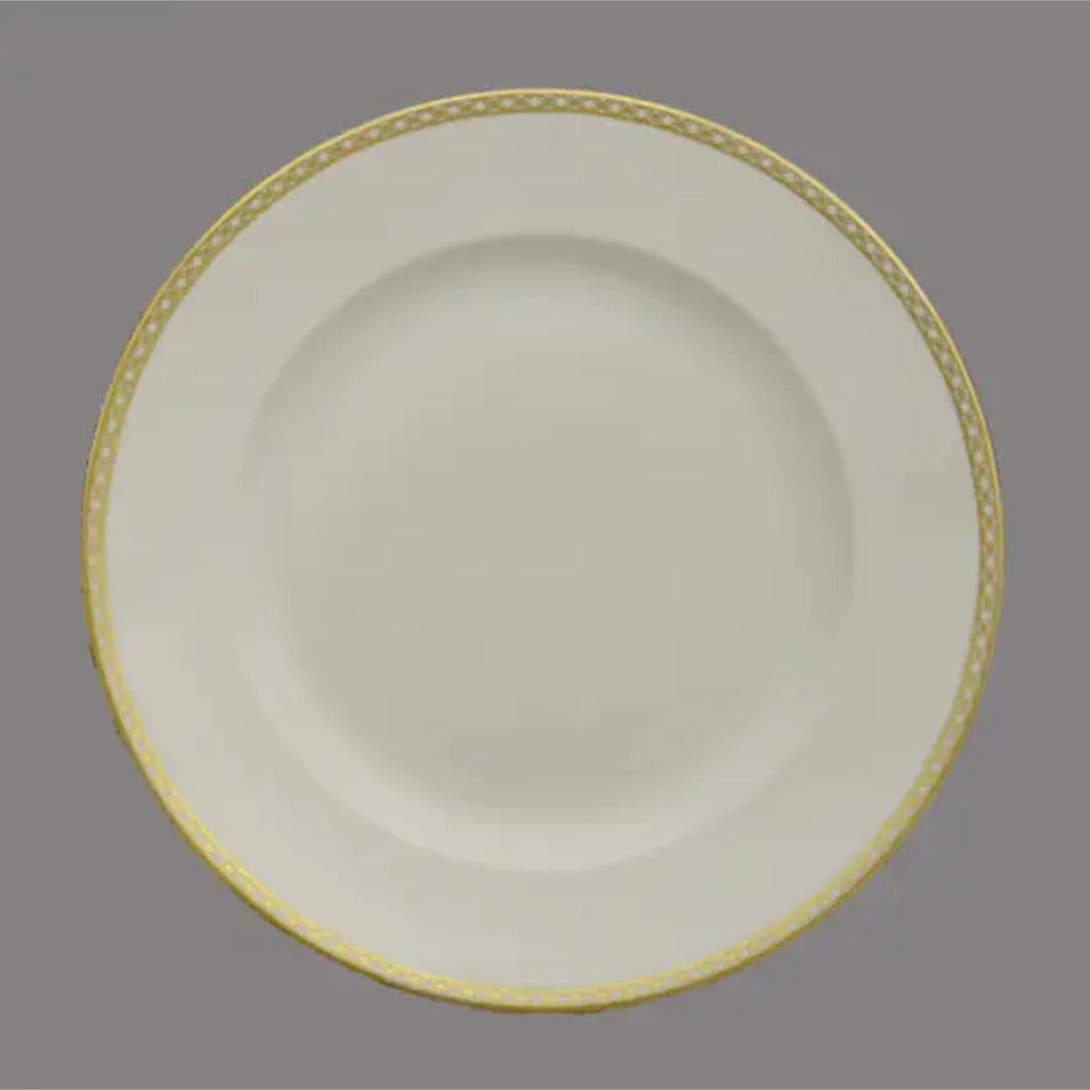 Gold Lattice Dinner Plate by Mottahedeh