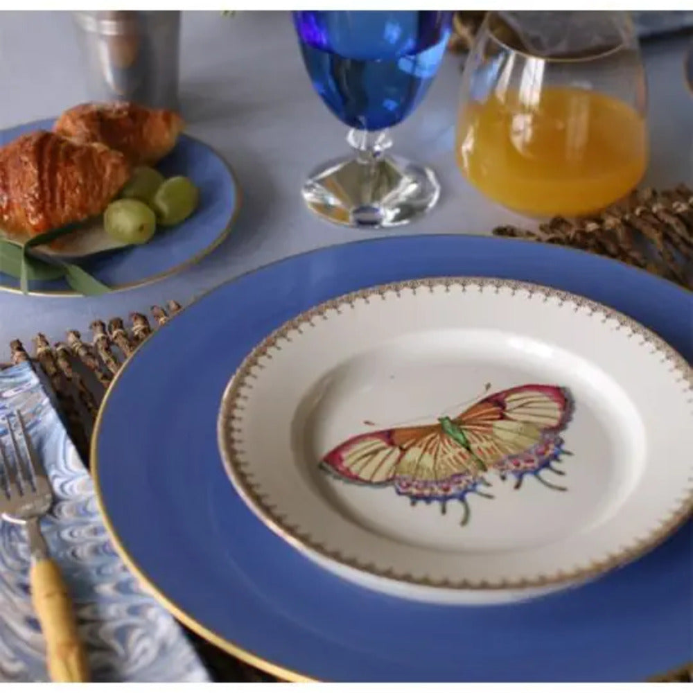 Golden Teardrop Butterfly Dessert Plate by Mottahedeh Additional Image -2