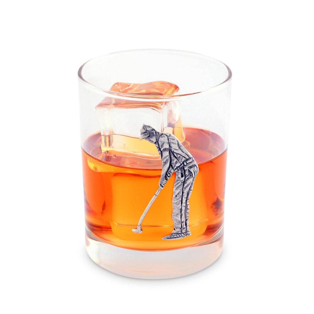 Golfer Double Old Fashioned Glass by Vagabond House 1