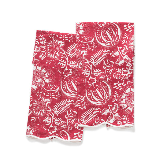 Granada Guest Towels set of 2 Scarlet
