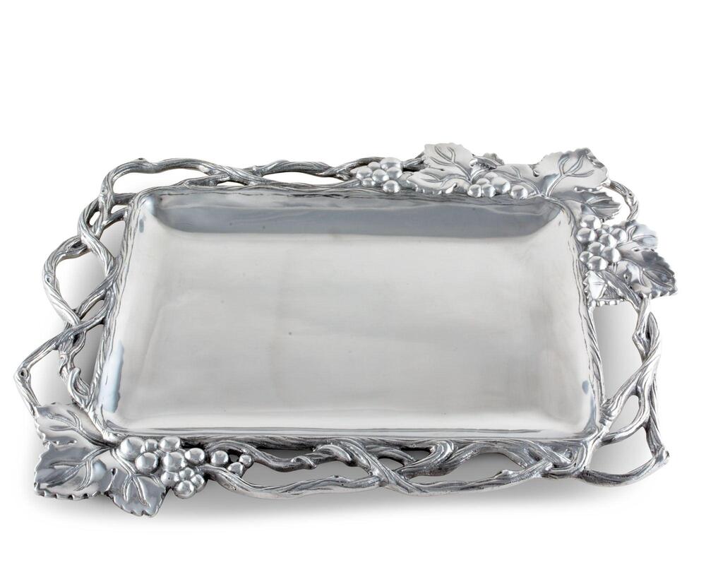 Grape Open Vine Rectangle Tray by Arthur Court Designs 1