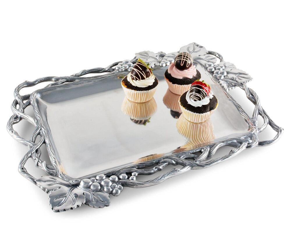 Grape Open Vine Rectangle Tray by Arthur Court Designs 3