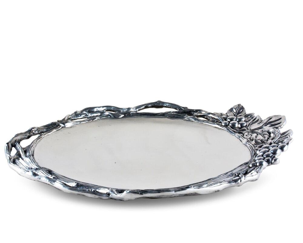 Grape Open Vine Round Tray Large by Arthur Court Designs 1