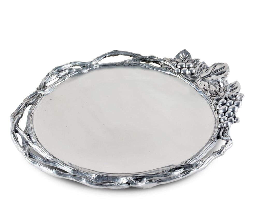 Grape Open Vine Round Tray Large by Arthur Court Designs 2