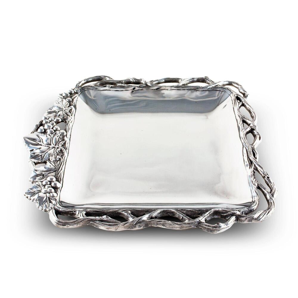 Grape Open Vine 12" Square Tray by Arthur Court Designs