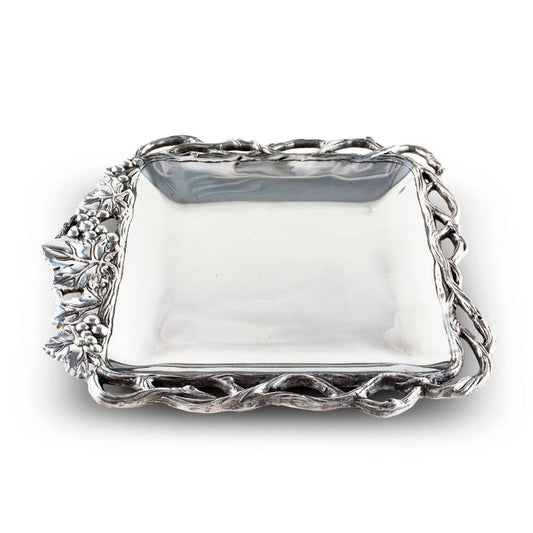 Grape Open Vine 12" Square Tray by Arthur Court Designs