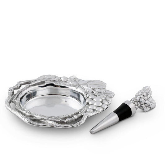Grape Wine Coaster and Stopper Set by Arthur Court Designs