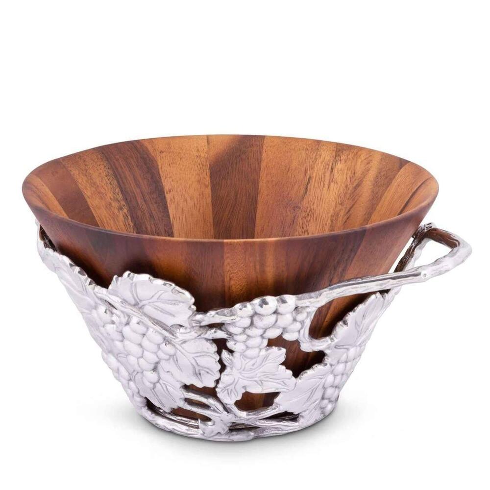 Grape Wood Tall Salad Bowl by Arthur Court Designs 1