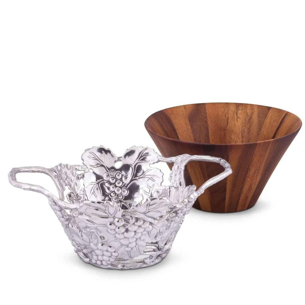 Grape Wood Tall Salad Bowl by Arthur Court Designs 2