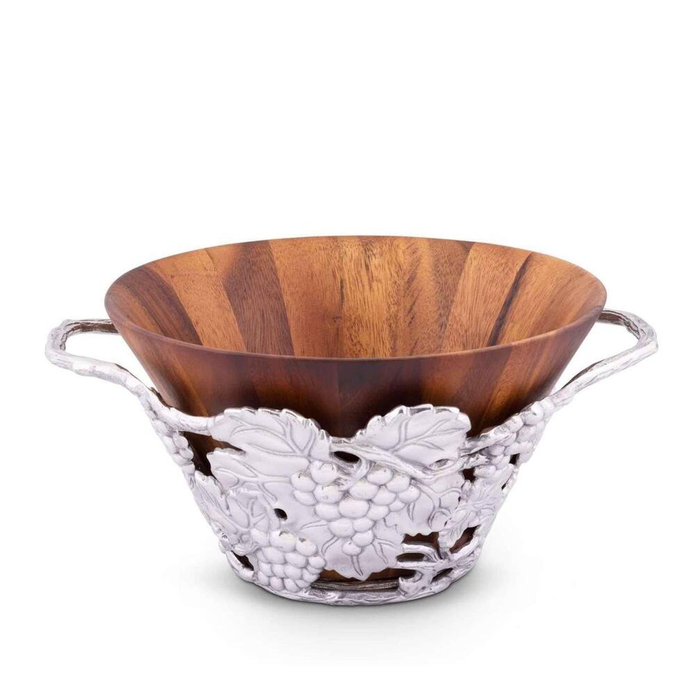 Grape Wood Tall Salad Bowl by Arthur Court Designs
