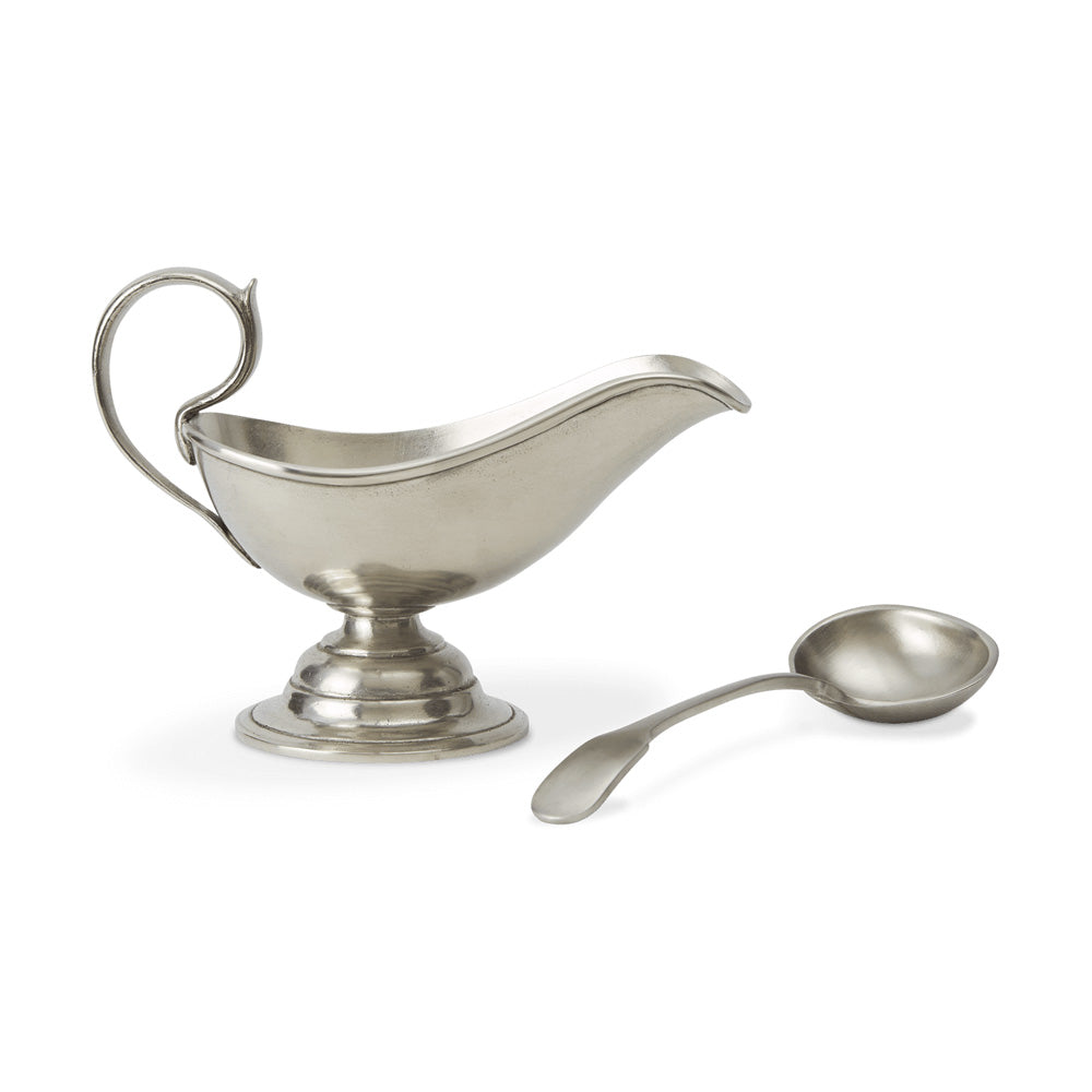Gravy Boat with Gravy Spoon by Match Pewter