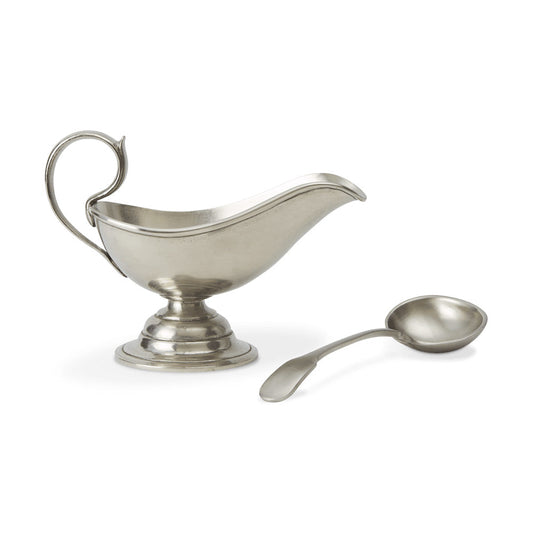 Gravy Boat with Gravy Spoon by Match Pewter