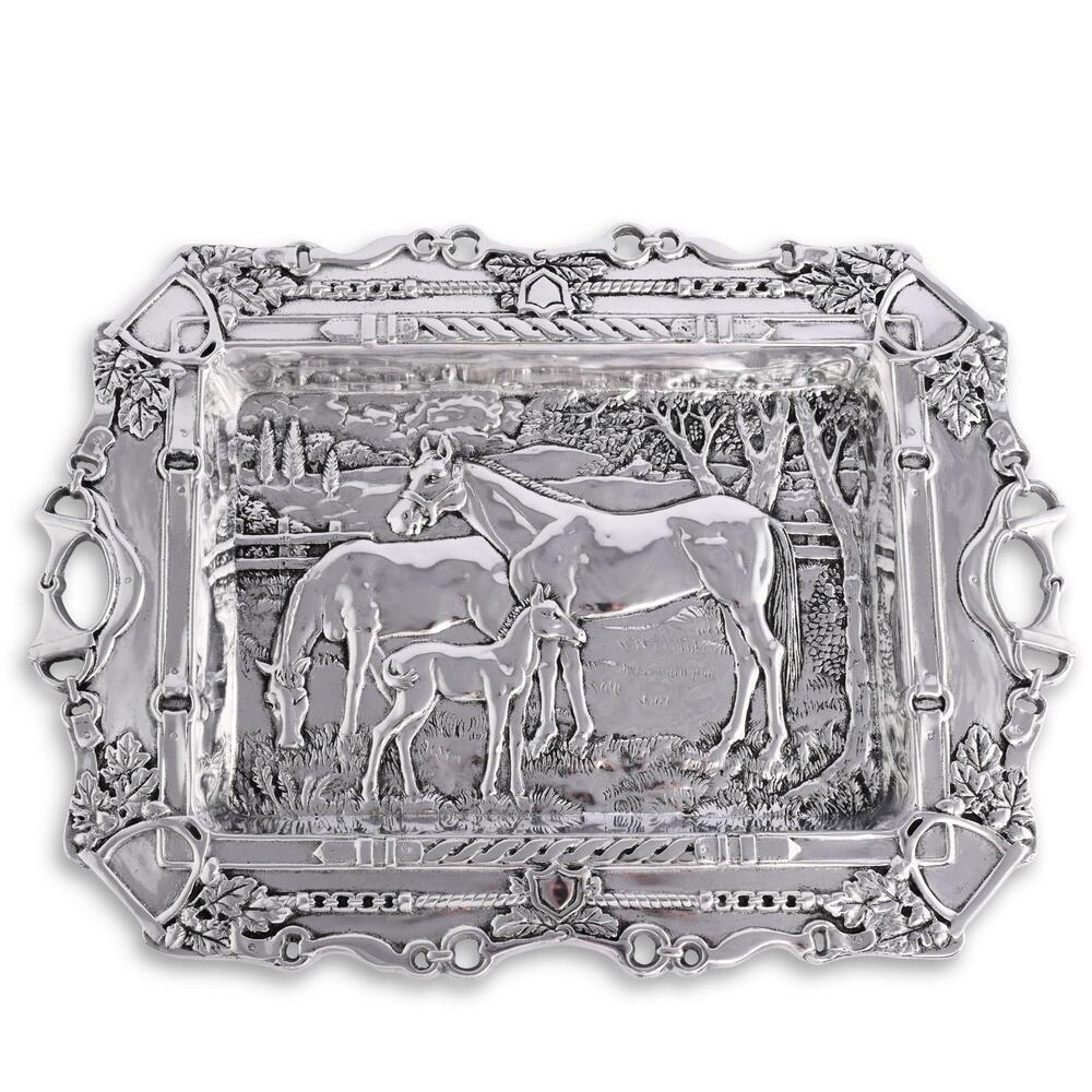 Grazing Horses Parlor Tray by Arthur Court Designs 1