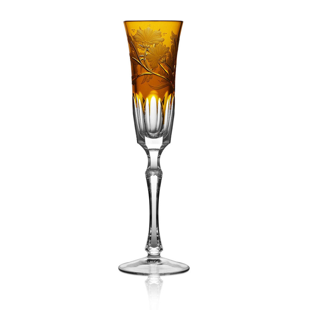 Green Derby Panel Amber Flute by Varga Crystal