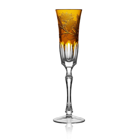 Green Derby Panel Amber Flute by Varga Crystal