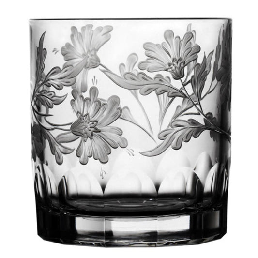 Green Derby Panel Clear Double Old Fashioned Glass by Varga Crystal