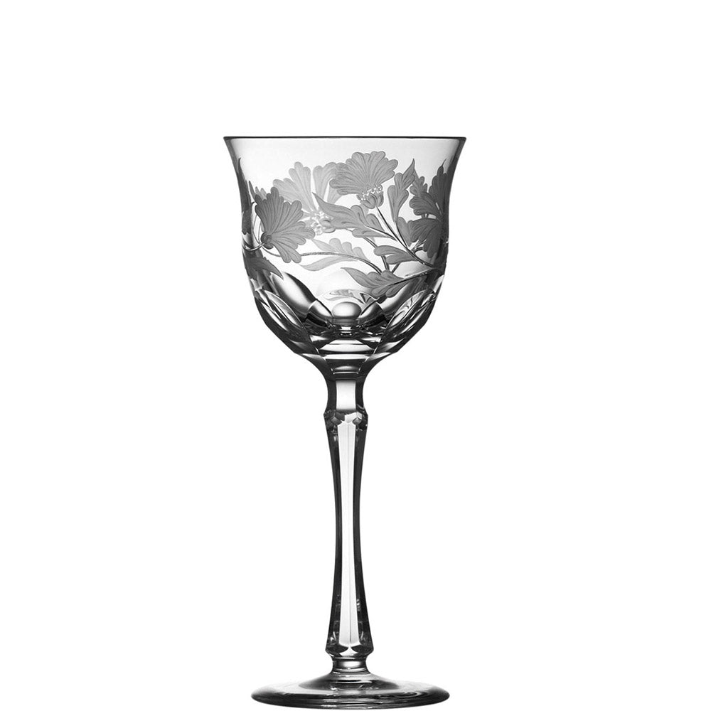 Green Derby Panel Clear Wine Glass by Varga Crystal