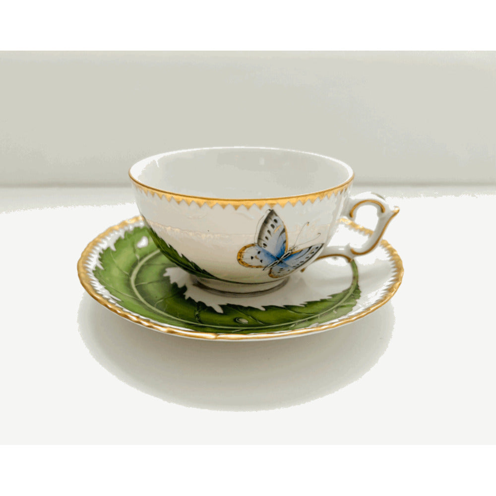 Green Leaf Cup & Saucer by Anna Weatherley