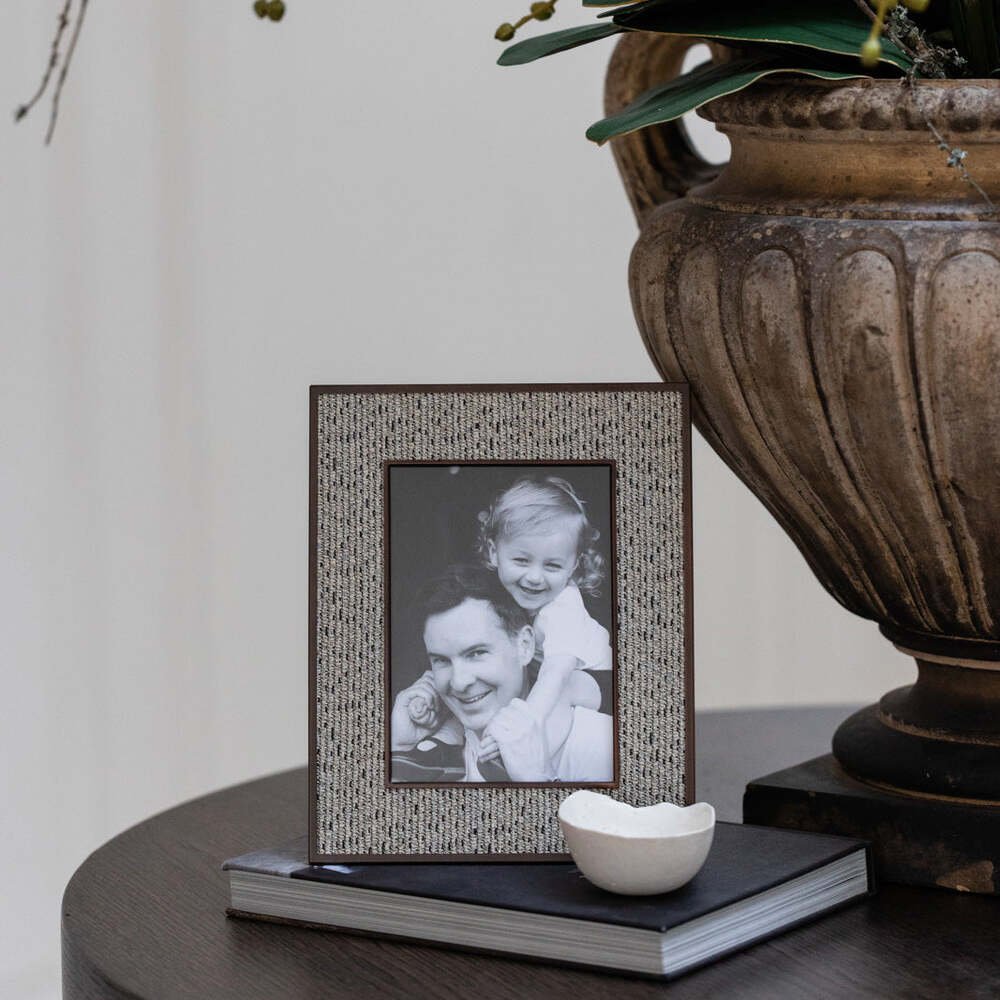 Grey Tweed Rattan Frame by Addison Ross Additional Image-2
