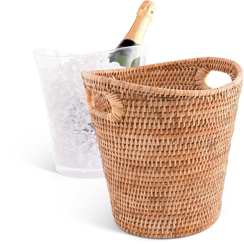 Hand Woven Rattan Wicker Champagne Bucket / Ice Bucket by Vagabond House 4