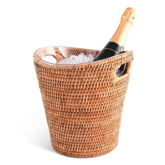 Hand Woven Rattan Wicker Champagne Bucket / Ice Bucket by Vagabond House