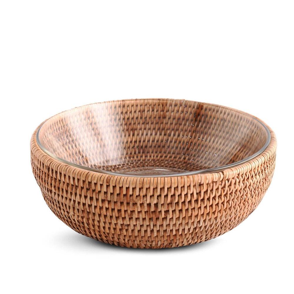 Hand Woven Serving Bowl Rattan by Vagabond House 1