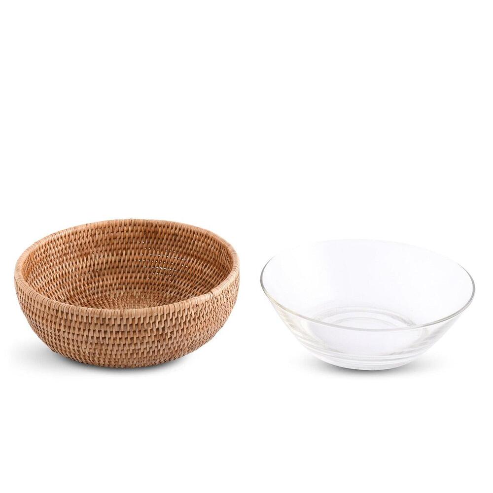 Hand Woven Serving Bowl Rattan by Vagabond House 2