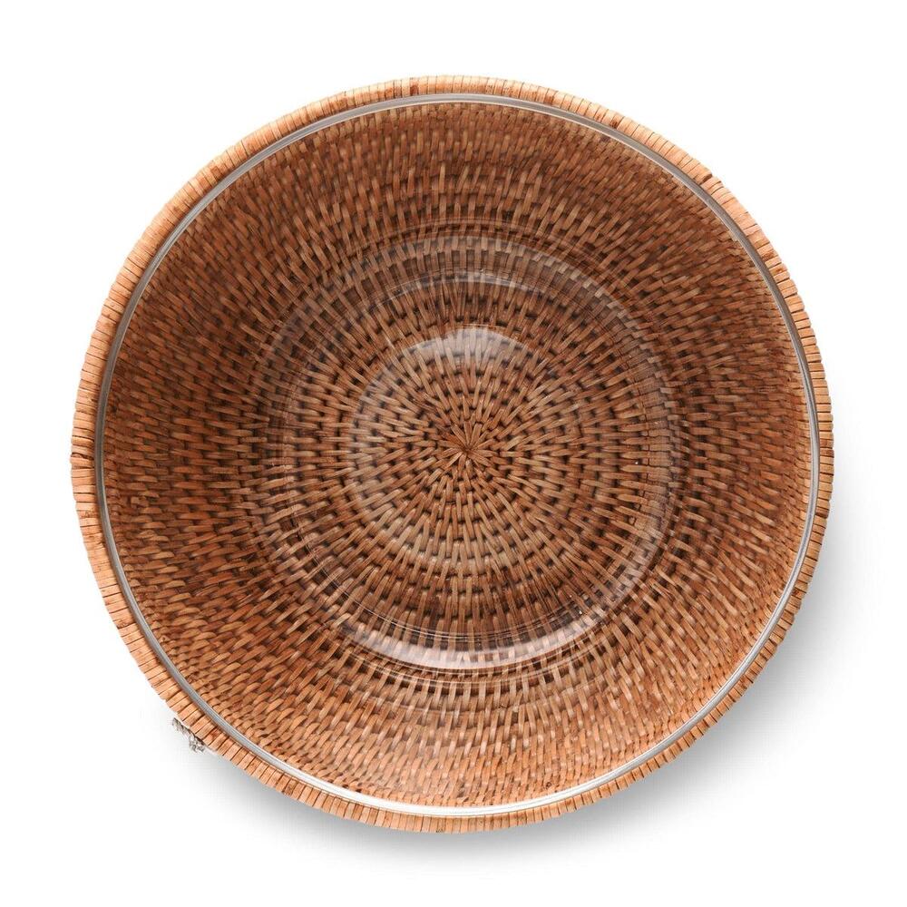 Hand Woven Serving Bowl Rattan by Vagabond House 3