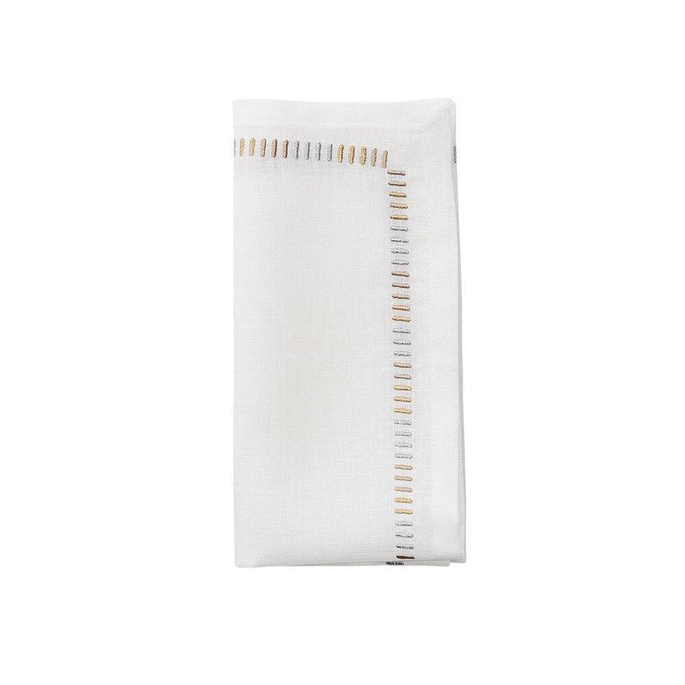 Harmonie Napkin White, Gold & Silver by Kim Seybert