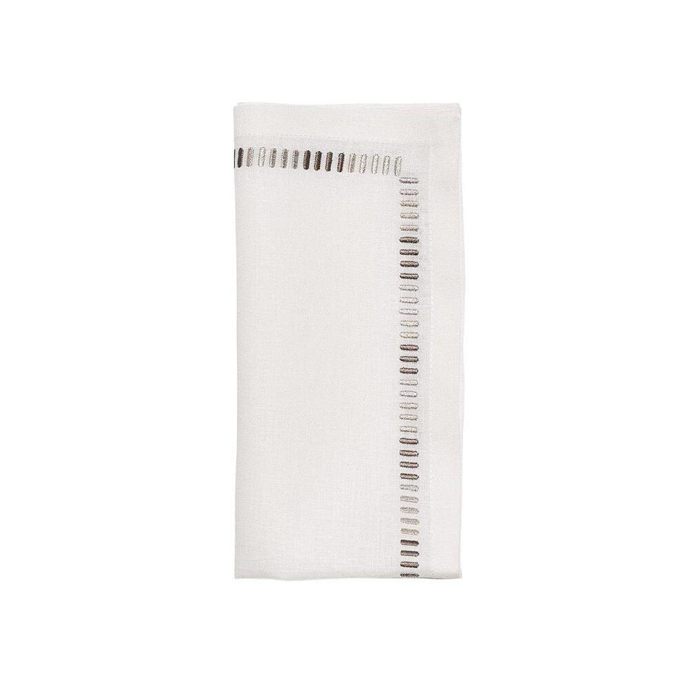 Harmonie Napkin White & Silver by Kim Seybert 4