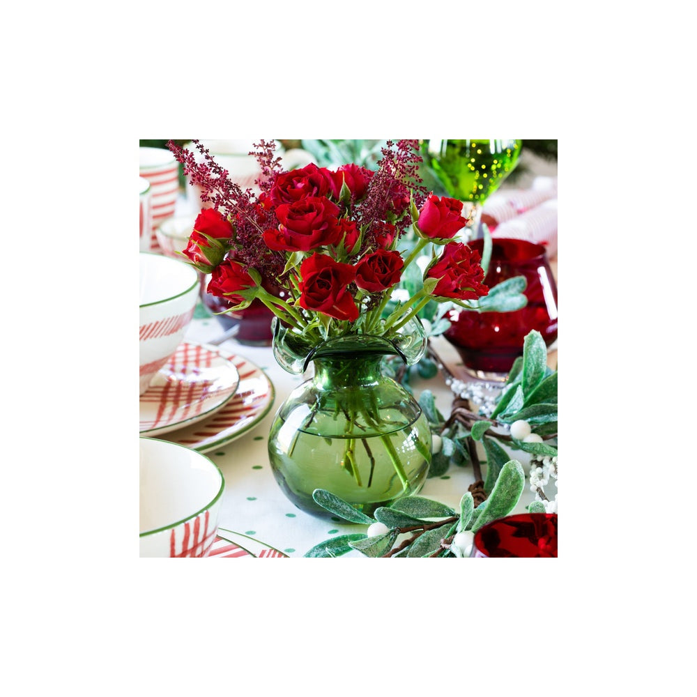 Hibiscus Bud Vase Dark Green by Vietri 2