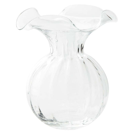 Hibiscus Glass Clear Large Fluted Vase by VIETRI