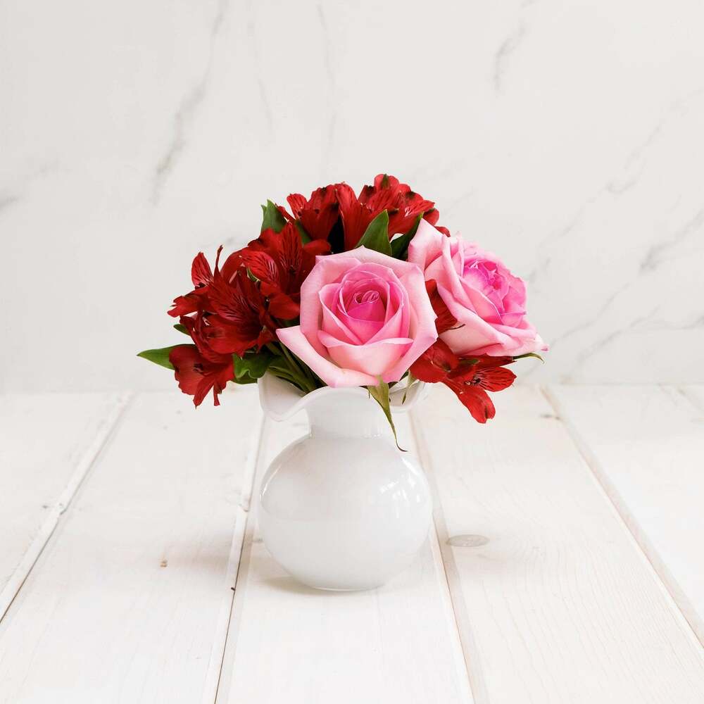 Hibiscus Glass White Fluted Vase by VIETRI by Additional Image -3