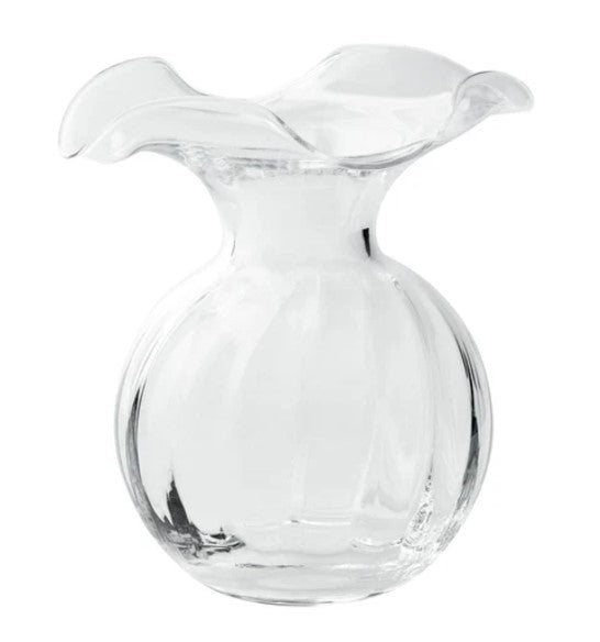 Hibiscus Small Fluted Vase Clear
