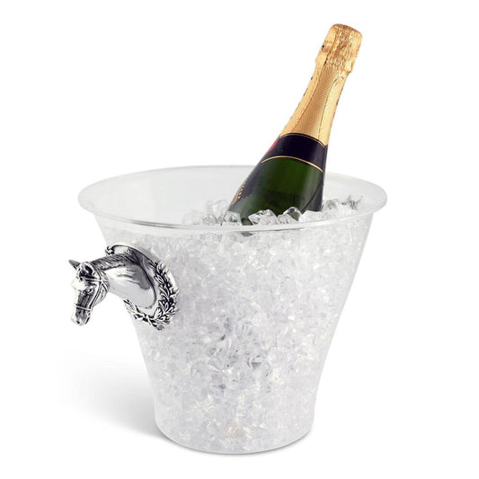 Horse Head Handle Acrylic Ice Bucket by Arthur Court Designs