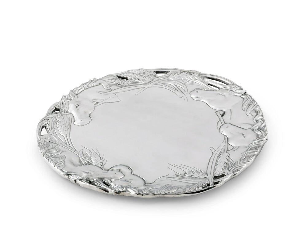 Horse 12" Round Tray by Arthur Court Designs 2