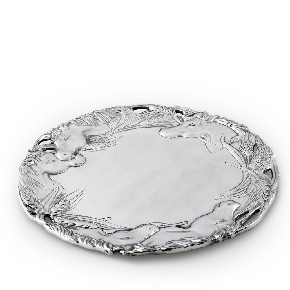Horse 12" Round Tray by Arthur Court Designs