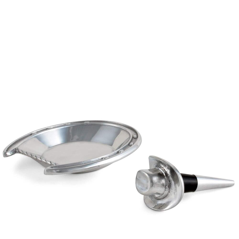 Horseshoe Wine Coaster and Hat Stopper Set by Arthur Court Designs