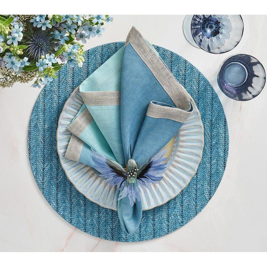 Humm Napkin Ring in Blue & Green - Set of 4 by Kim Seybert 1